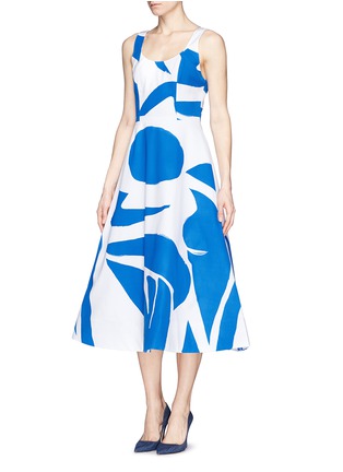 Figure View - Click To Enlarge - ALICE & OLIVIA - 'Leila' abstract geometric print bell dress