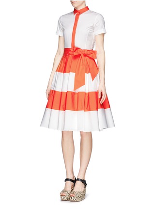 Figure View - Click To Enlarge - ALICE & OLIVIA - 'Mary' stripe poplin shirt dress
