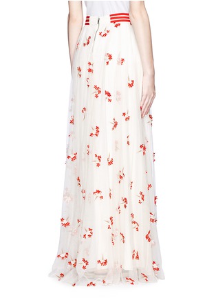 Back View - Click To Enlarge - ALICE & OLIVIA - 'Adair' wildflower tulle maxi skirt