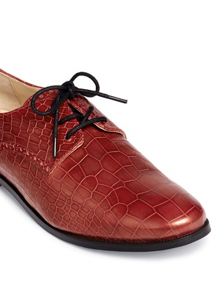 Detail View - Click To Enlarge - COLE HAAN - Breslyn croc-embossed leather lace-ups