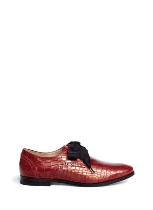 Main View - Click To Enlarge - COLE HAAN - Breslyn croc-embossed leather lace-ups