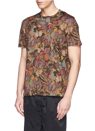 Front View - Click To Enlarge - VALENTINO GARAVANI - Camubutterfly' print T-shirt