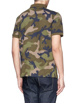 Back View - Click To Enlarge - VALENTINO GARAVANI - Camouflage cotton piqué polo shirt