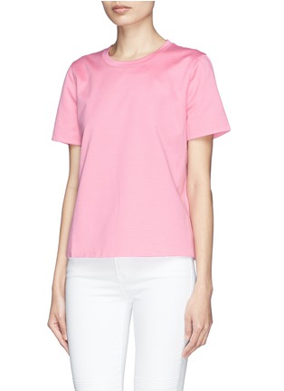 Front View - Click To Enlarge - VALENTINO GARAVANI - 'Rockstud' double layer jersey T-shirt