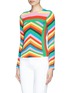 Front View - Click To Enlarge - VALENTINO GARAVANI - '1973' chevron stripe cashmere sweater