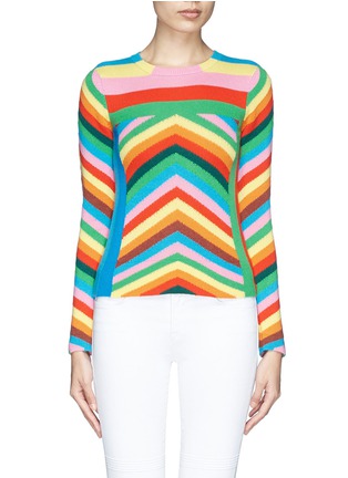 Main View - Click To Enlarge - VALENTINO GARAVANI - '1973' chevron stripe cashmere sweater