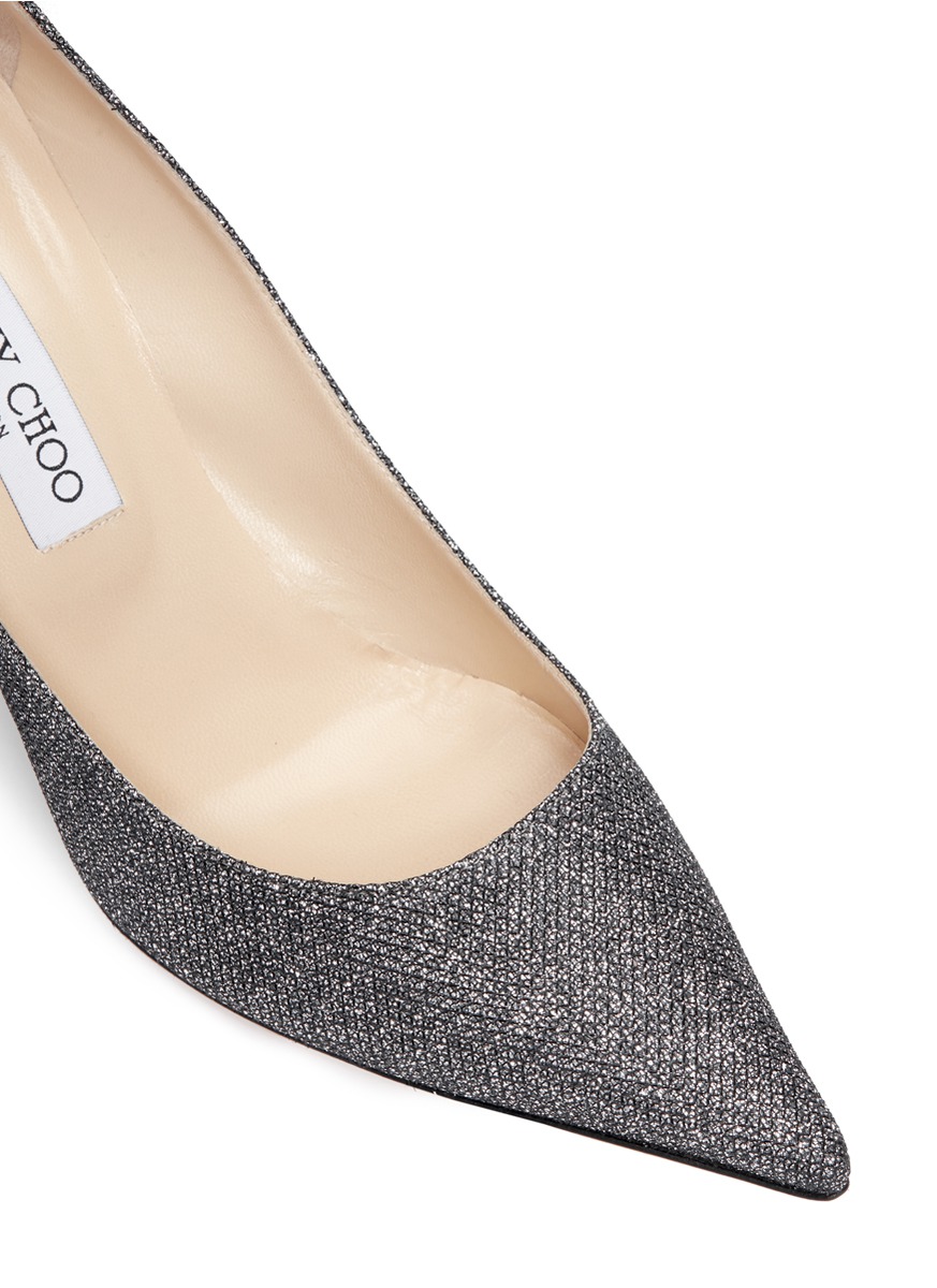 JIMMY CHOO 'Agnes' Lamé Glitter Flats