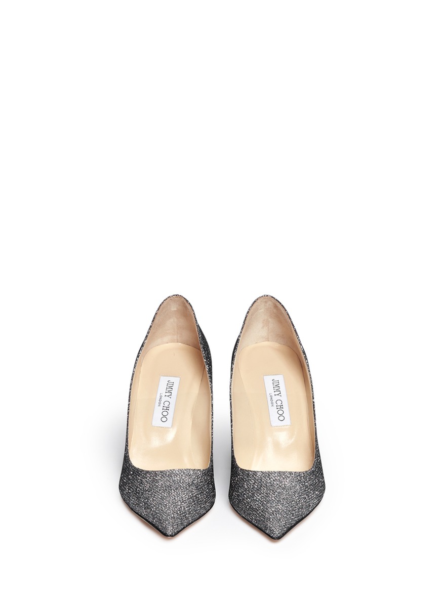 JIMMY CHOO 'Agnes' Lamé Glitter Flats