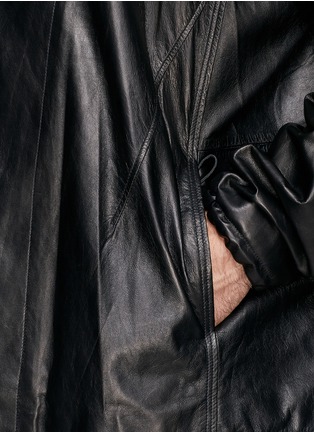 Detail View - Click To Enlarge - 3.1 PHILLIP LIM - Adjustable hood leather jacket