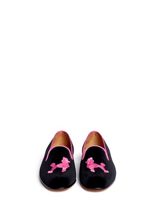 Figure View - Click To Enlarge - STUBBS & WOOTTON - Poodle velvet slip-ons