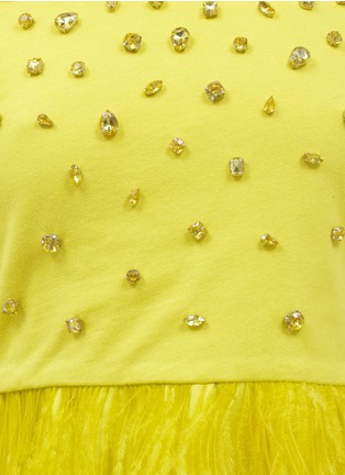 Detail View - Click To Enlarge - ALICE & OLIVIA - 'Blossom' embellished peplum T-shirt