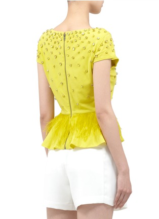 Back View - Click To Enlarge - ALICE & OLIVIA - 'Blossom' embellished peplum T-shirt