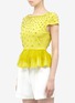 Front View - Click To Enlarge - ALICE & OLIVIA - 'Blossom' embellished peplum T-shirt