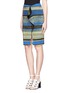 Front View - Click To Enlarge - PRABAL GURUNG - Contrast pattern front slit pencil skirt