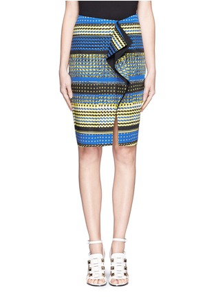 Main View - Click To Enlarge - PRABAL GURUNG - Contrast pattern front slit pencil skirt