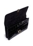  - ALEXANDER MCQUEEN - Heart frame croc embossed patent leather clutch
