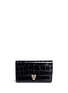 Main View - Click To Enlarge - ALEXANDER MCQUEEN - Heart frame croc embossed patent leather clutch