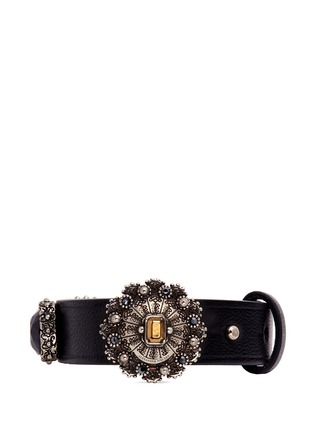 Main View - Click To Enlarge - ALEXANDER MCQUEEN - Celtic jewelled nappa leather bracelet