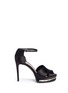 Main View - Click To Enlarge - ALEXANDER MCQUEEN - Stud metal plate satin platform sandals