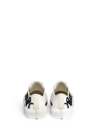 Back View - Click To Enlarge - ALEXANDER MCQUEEN - 'Sea Creature' sequin embroidery canvas sneakers