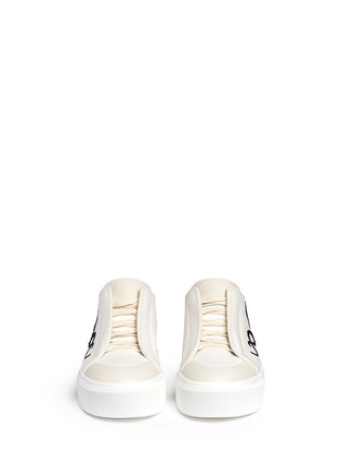 Front View - Click To Enlarge - ALEXANDER MCQUEEN - 'Sea Creature' sequin embroidery canvas sneakers
