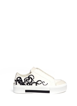 Main View - Click To Enlarge - ALEXANDER MCQUEEN - 'Sea Creature' sequin embroidery canvas sneakers