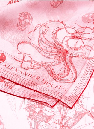 Detail View - Click To Enlarge - ALEXANDER MCQUEEN - 'Shipping News' marine skull print silk scarf