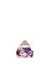 Detail View - Click To Enlarge - ALEXANDER MCQUEEN - 'Hearth' floral appliqué satin knuckle clutch
