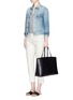 Figure View - Click To Enlarge - TORY BURCH - 'Block-T' patchwork leather tote