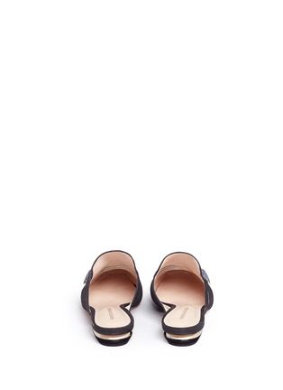 Back View - Click To Enlarge - NICHOLAS KIRKWOOD - 'Camille' hexagon stone cutout suede loafer mules