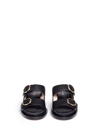 Front View - Click To Enlarge - NICHOLAS KIRKWOOD - 'Casati Pearl' double band leather sandals