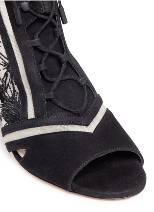 Detail View - Click To Enlarge - NICHOLAS KIRKWOOD - 'Phoenix' embroidered suede lace-up sandal boots