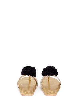 Back View - Click To Enlarge - FIGUE - 'Leo' pompom braided leather thong sandals