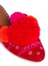 Detail View - Click To Enlarge - FIGUE SHOES - 'Iris' pompom embroidered leather slides