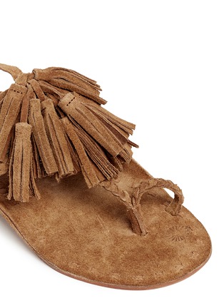 Detail View - Click To Enlarge - FIGUE - 'Scaramouche' tassel braided leather thong sandals