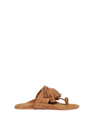 Main View - Click To Enlarge - FIGUE - 'Scaramouche' tassel braided leather thong sandals