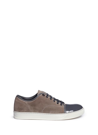 Main View - Click To Enlarge - LANVIN - Patent leather toe cap suede sneakers