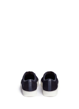 Back View - Click To Enlarge - LANVIN - Patent leather toe cap suede sneakers