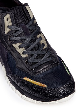 Detail View - Click To Enlarge - LANVIN - Mesh panel suede sneakers