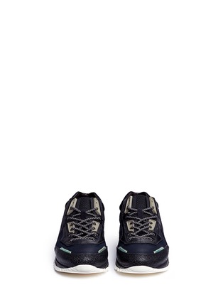Front View - Click To Enlarge - LANVIN - Mesh panel suede sneakers