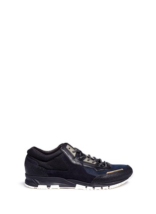 Main View - Click To Enlarge - LANVIN - Mesh panel suede sneakers