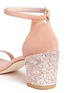 Detail View - Click To Enlarge - STUART WEITZMAN - 'Simple' glitter heel suede sandals