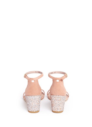 Back View - Click To Enlarge - STUART WEITZMAN - 'Simple' glitter heel suede sandals