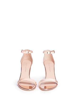Front View - Click To Enlarge - STUART WEITZMAN - 'Nearly Nude' mirror leather sandals