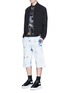Figure View - Click To Enlarge - MC Q - Logo embroidered bleached shorts