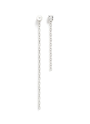 Main View - Click To Enlarge - JOOMI LIM - 'Pure Punk' Swarovski pearl asymmetric chain earrings