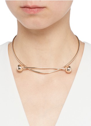 Figure View - Click To Enlarge - MARIA BLACK - 'Solar' pierced rose gold sterling silver choker