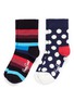 Main View - Click To Enlarge - HAPPY SOCKS - Stripe and polka dot kids socks 2-pair pack