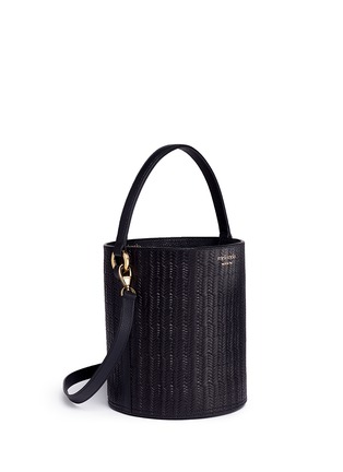 Detail View - Click To Enlarge - 71172 - 'Santina' woven effect leather bucket bag