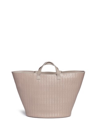 Detail View - Click To Enlarge - 71172 - 'Rosalia' woven effect leather trapeze tote